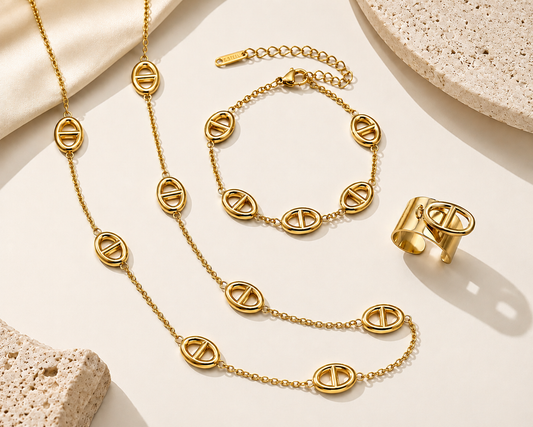 Combinaison bijoux maillons ovales